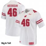 Men's Wisconsin Badgers NCAA #46 Ayo Adebogun White Authentic Under Armour Big & Tall Stitched College Football Jersey GU31H66HT